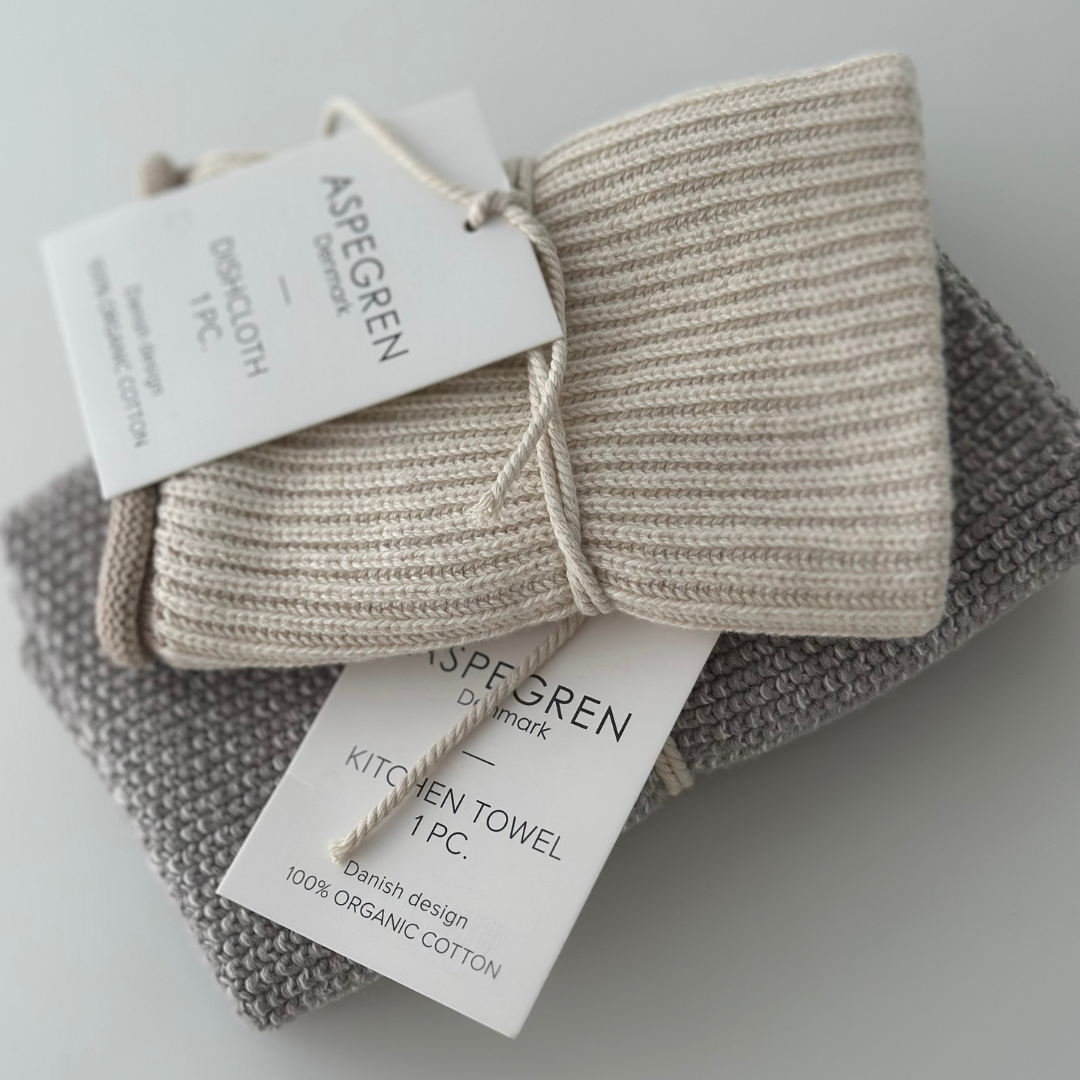 Geschirrtuch - Bio-Baumwolle - Gestrickt - Welle - Birke - reflect design