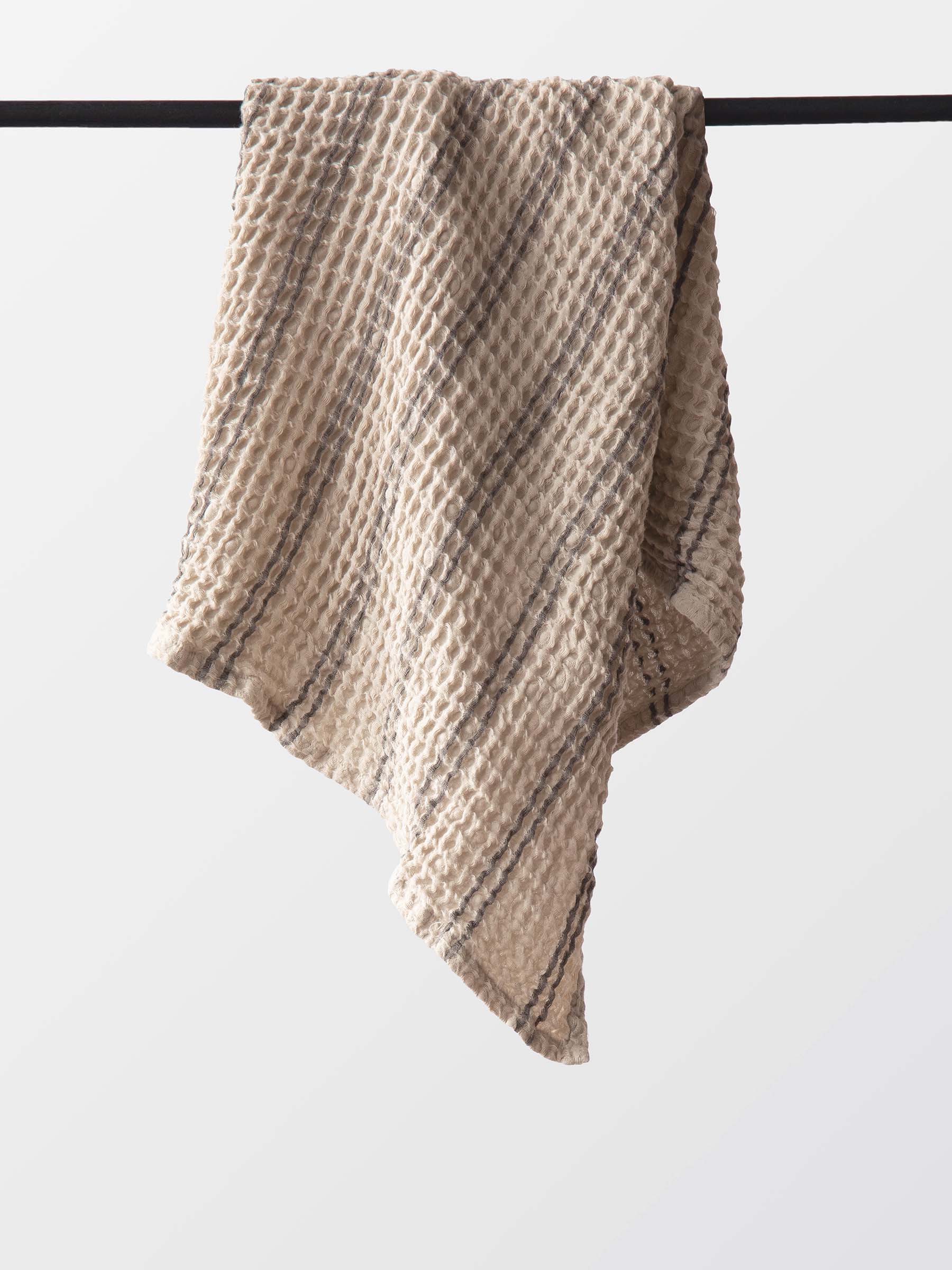 Nella Waffeltuch - Taupe Streifen -  Tell Me More