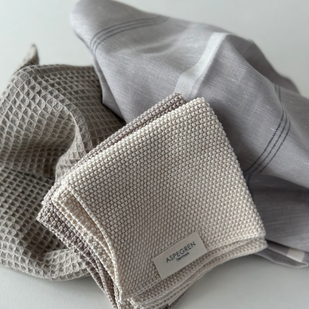 Geschirrtücher - Bio-Baumwolle - 2er-Set - Gestrickt - Sand - reflect design