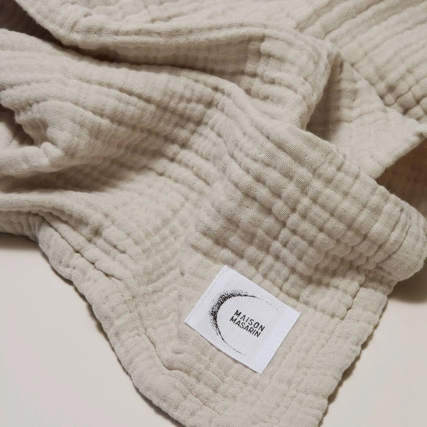 Tagesdecke aus Baumwollgaze - Beige - reflect design