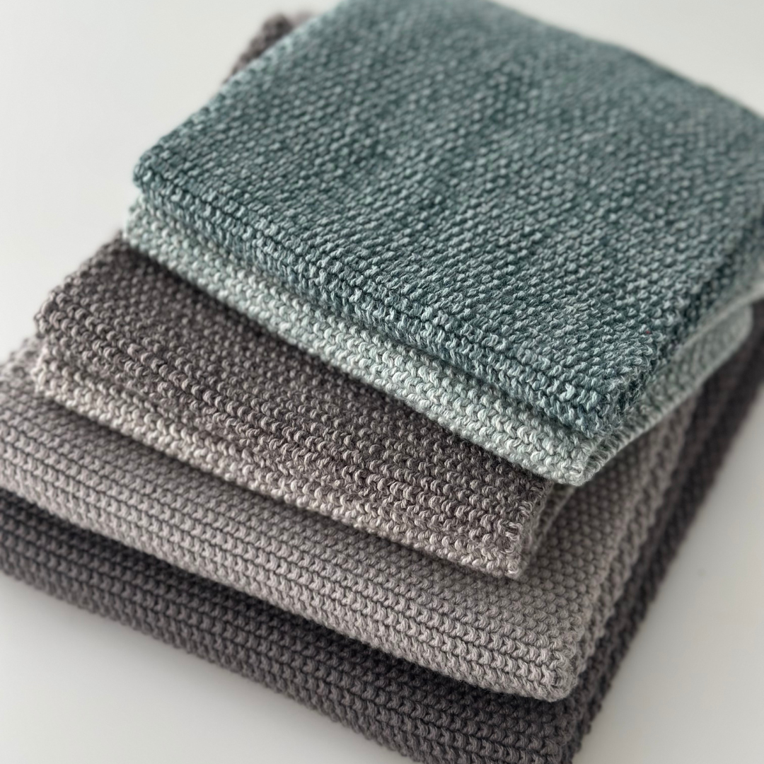 Geschirrtücher - Bio-Baumwolle - 2er-Set - Gestrickte Mischung Grau - reflect design