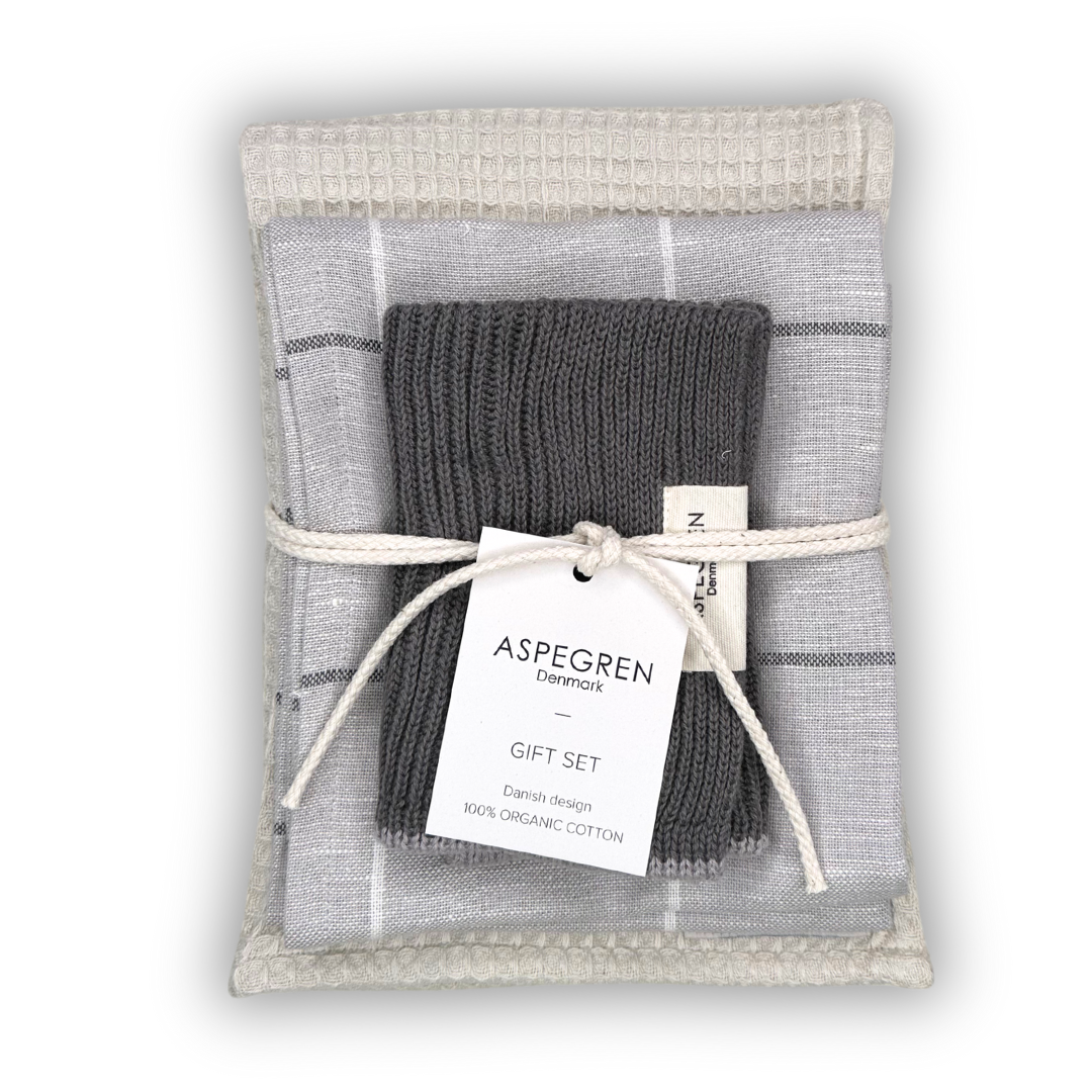 Geschenkset - 100% Bio-Baumwolle - 3er-Set - Austernfarbe - reflect design