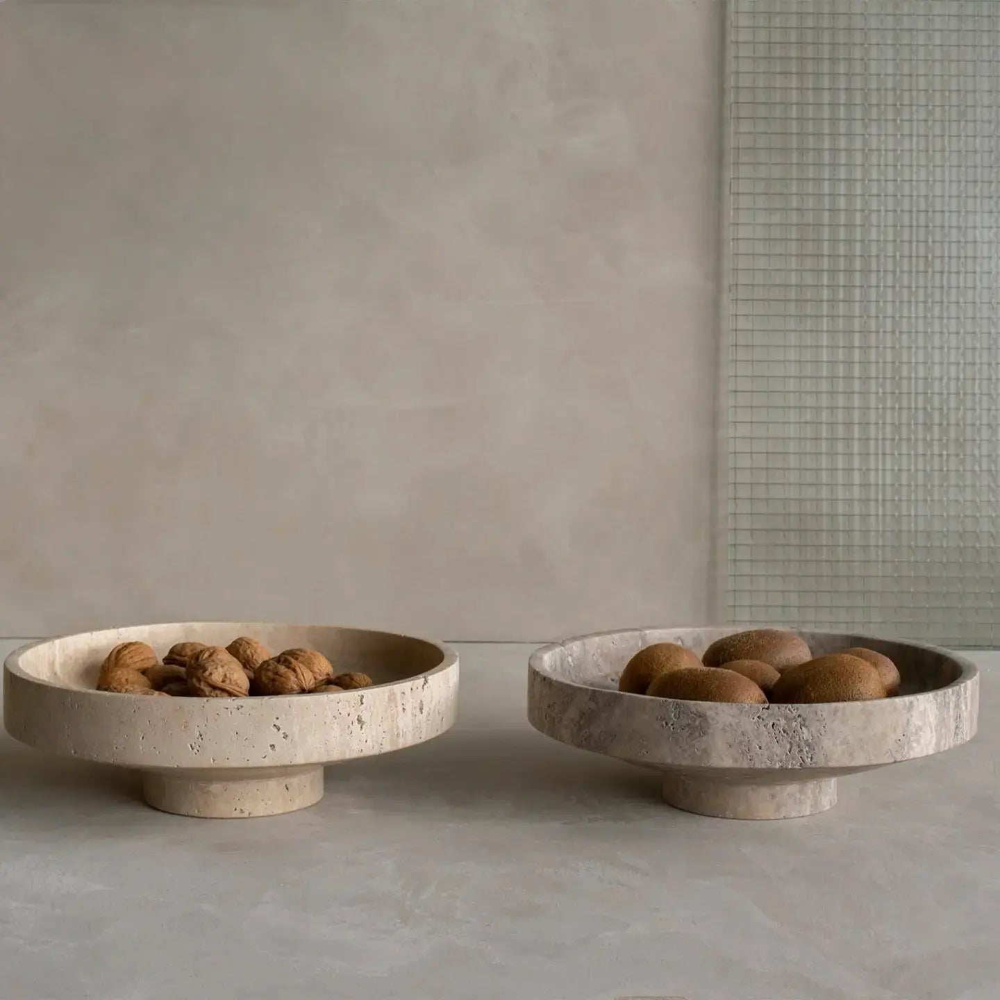 KUMA Travertin Schale L - Silber