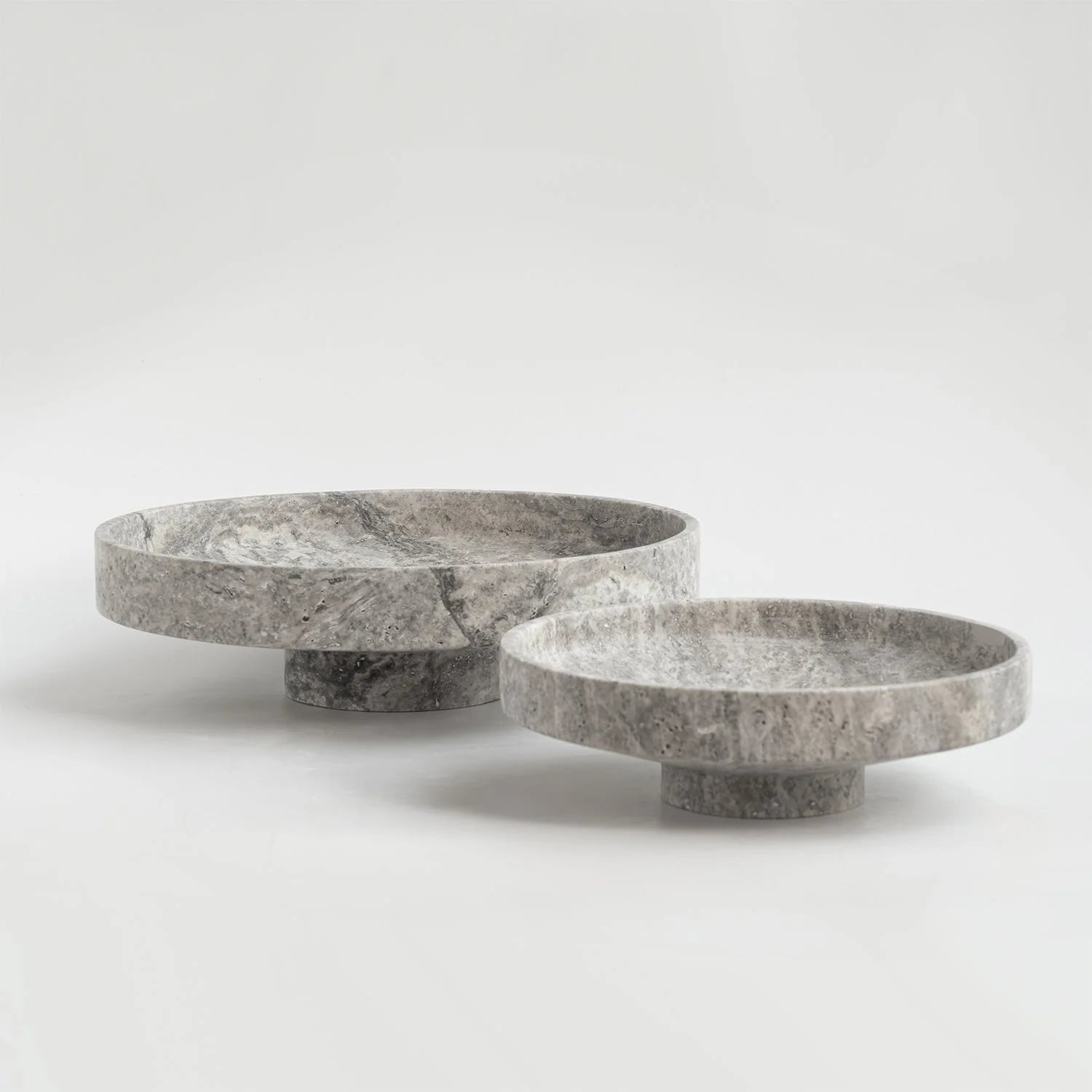 Schale aus silbernem Travertin XL - reflect design