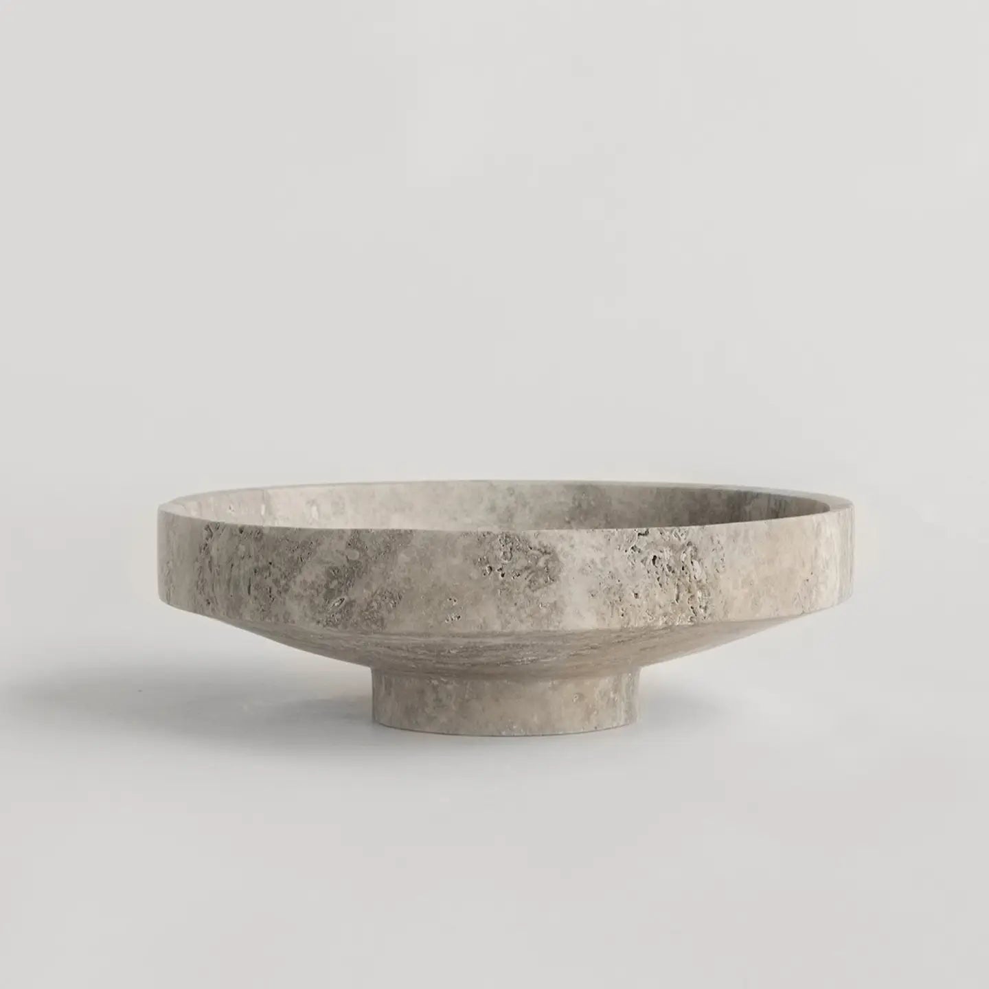 Schale aus silbernem Travertin - reflect design