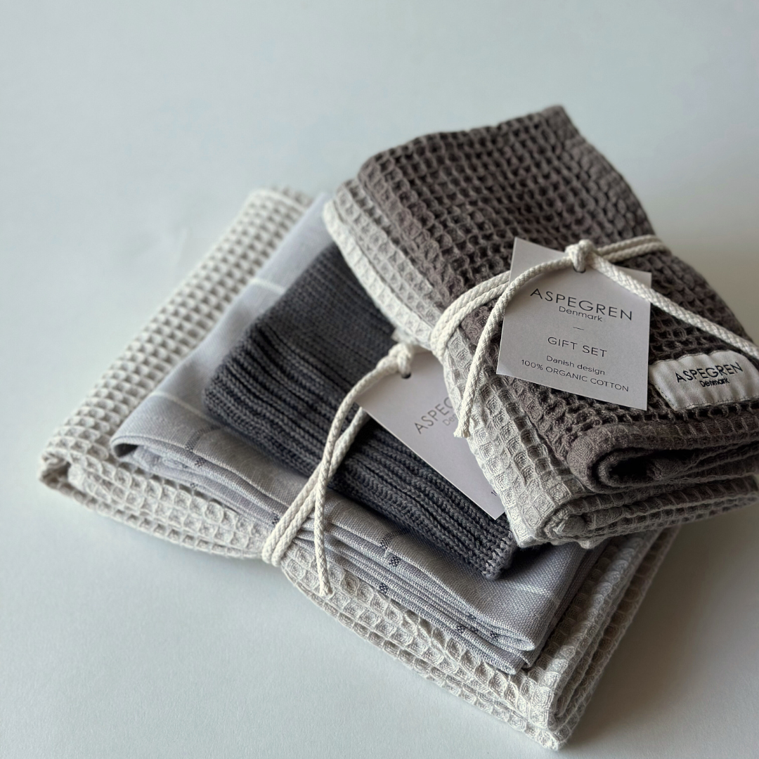 Geschenkset - 100% Bio-Baumwolle - 3er-Set - Austernfarbe - reflect design